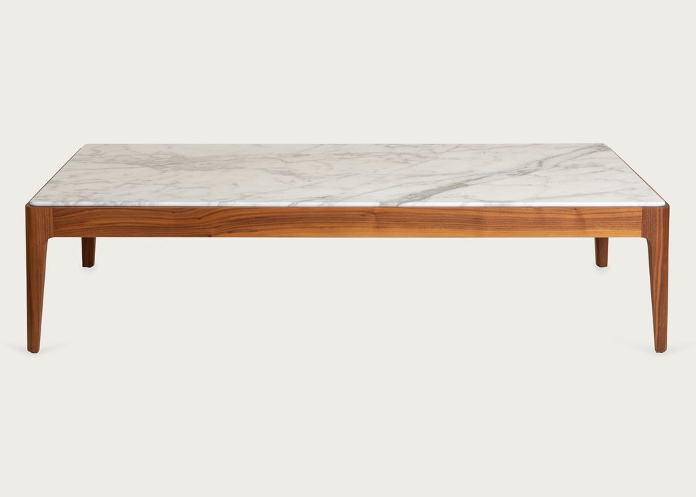 Ziggy 7 Wide Coffee Table White Calacatta Gold