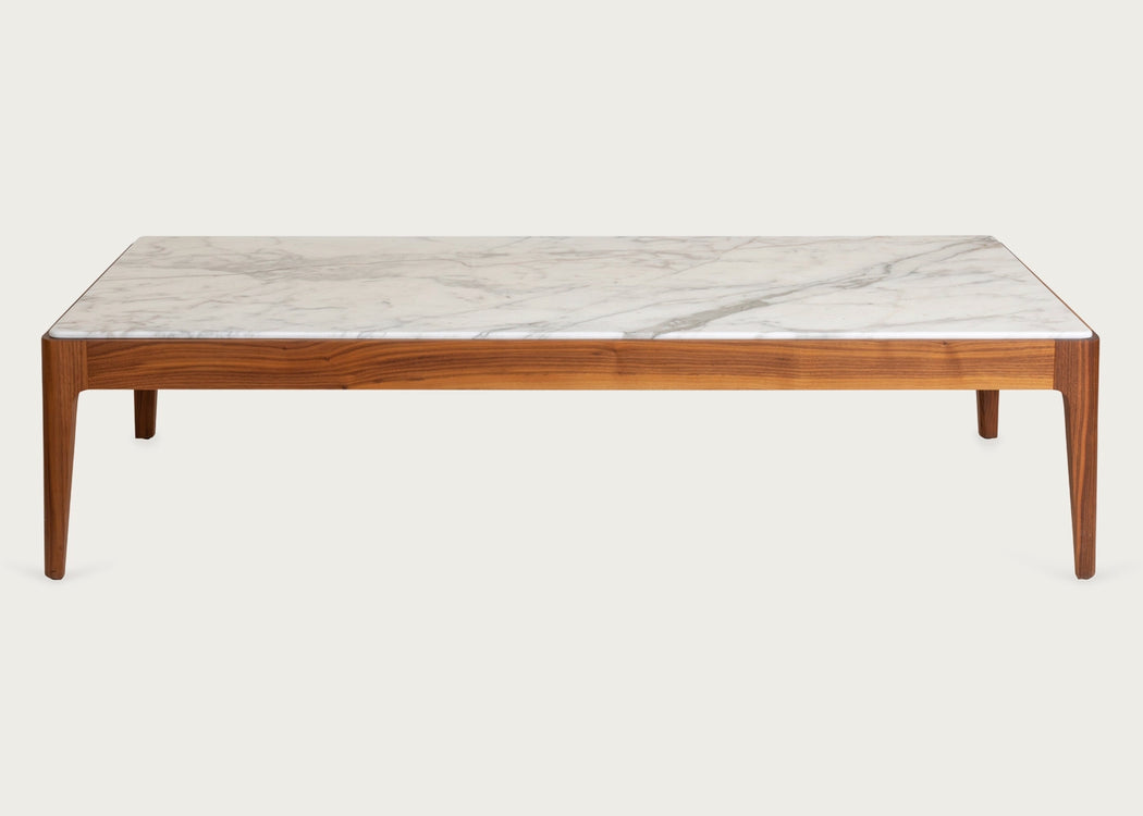 Ziggy 7 Wide Coffee Table White Calacatta Gold