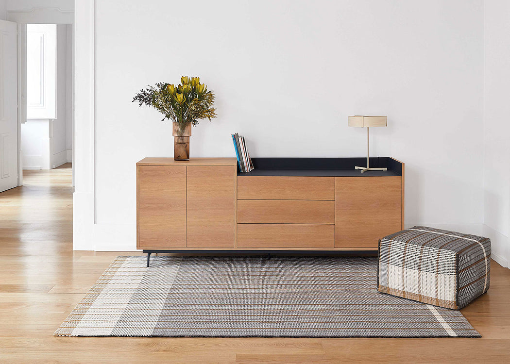 Reversible Rug Black 170cm x 240cm