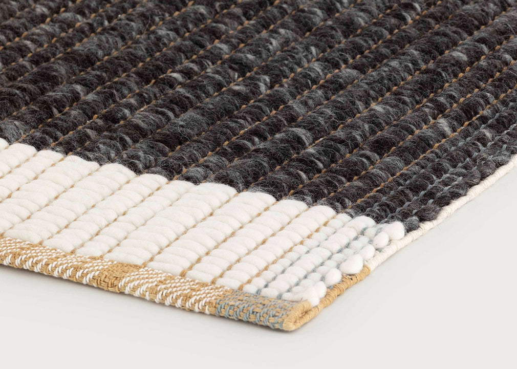 Reversible Rug Black 170cm x 240cm