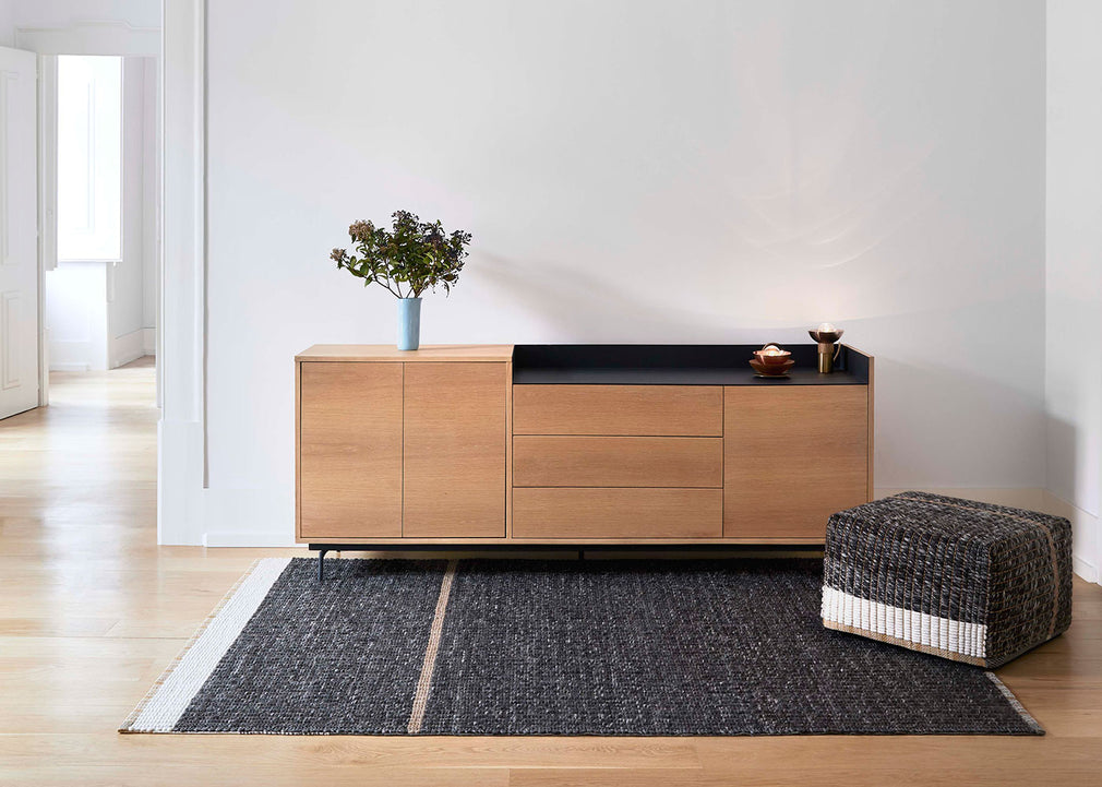 Reversible Rug Black 170cm x 240cm