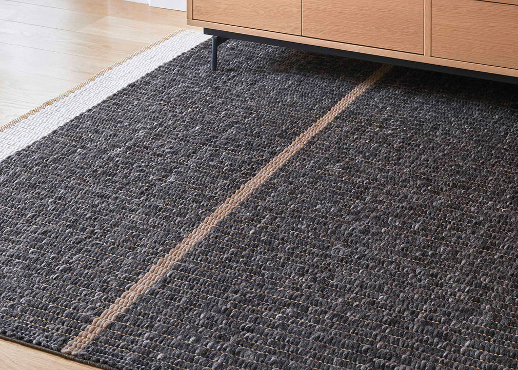 Reversible Rug Black 170cm x 240cm