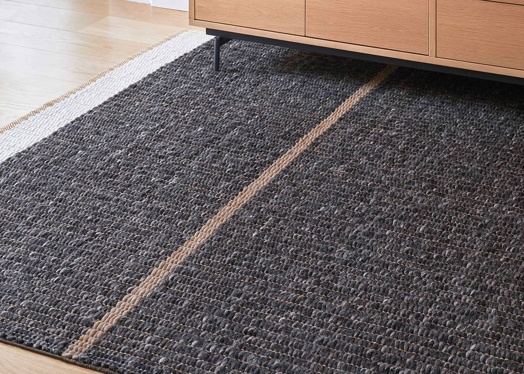 Reversible Rug Black 170cm x 240cm