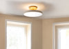 Asteria LED Up Flush Ceiling Light Pearl White / Large