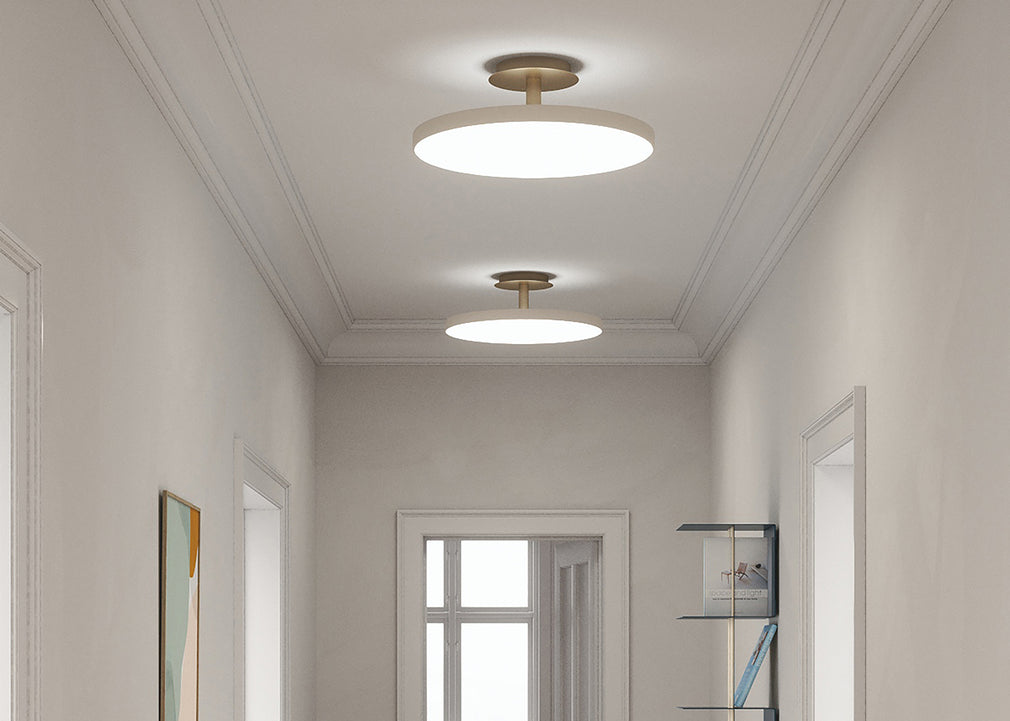 Asteria LED Up Flush Ceiling Light Pearl White / Large