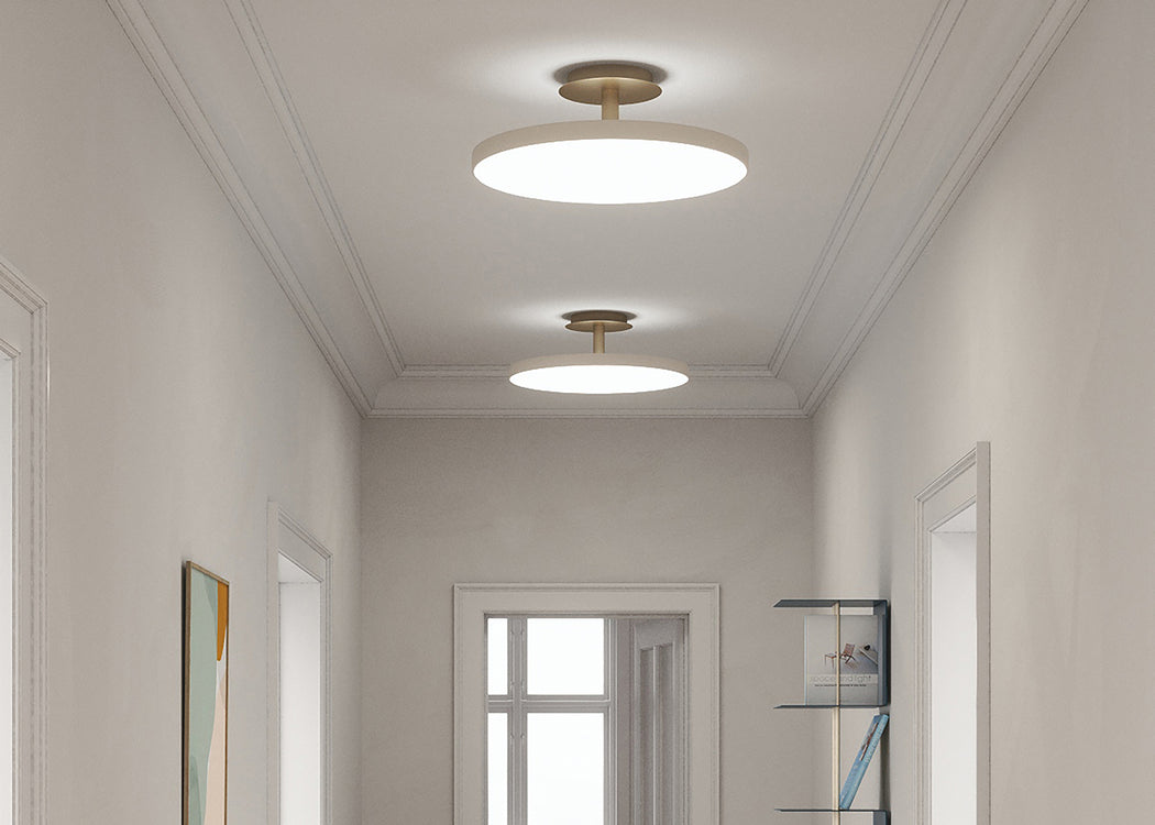 Asteria LED Up Flush Ceiling Light Pearl White / Large