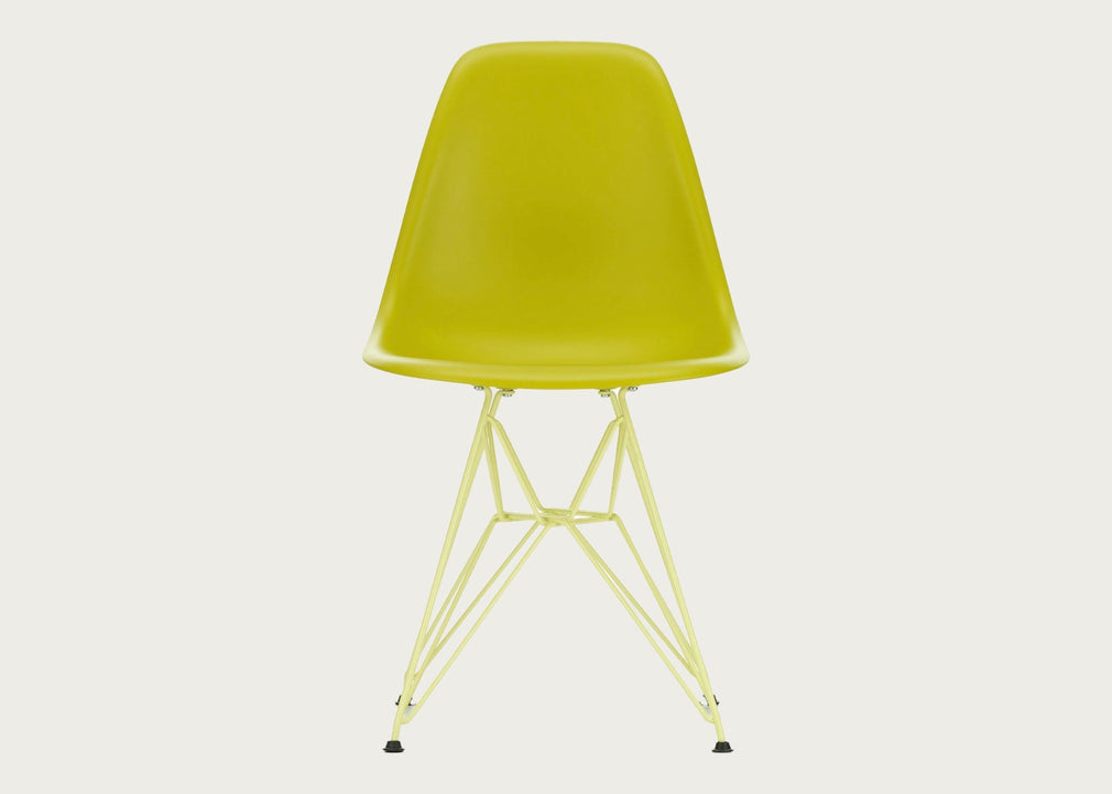 Eames Plastic Side Chair RE DSR Set Colours Mustard & Citron