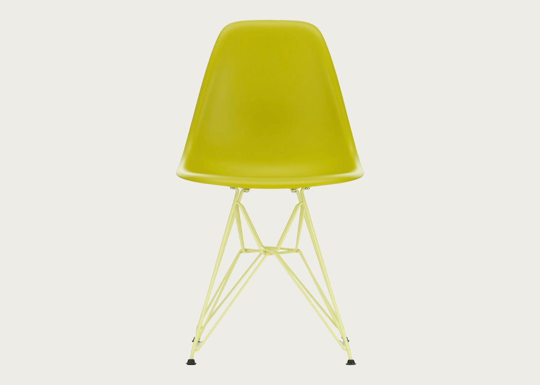 Eames Plastic Side Chair RE DSR Set Colours Mustard & Citron