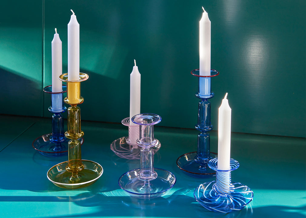 Flare Candle Holder Amber