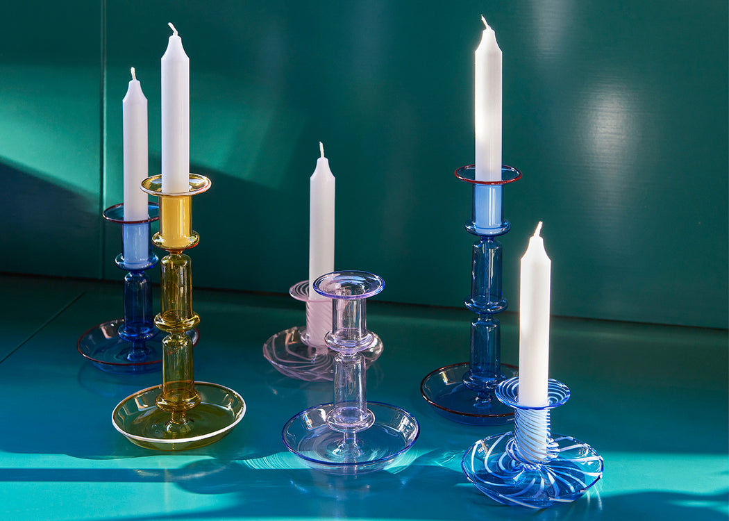 Flare Candle Holder Amber