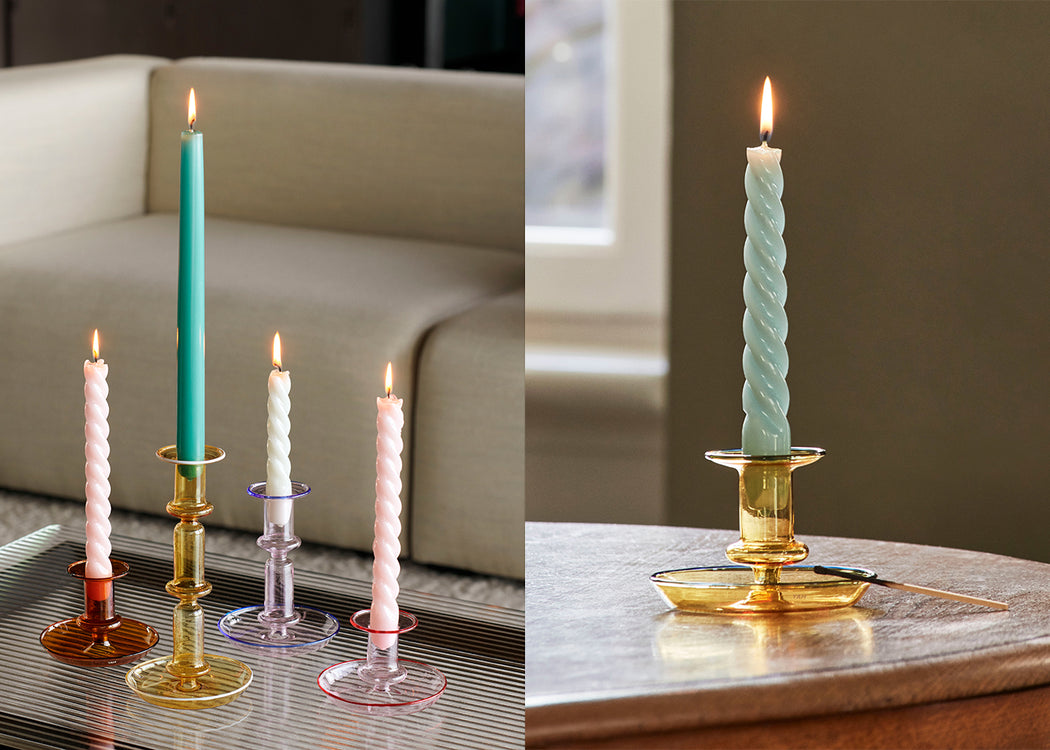 Flare Candle Holder Amber