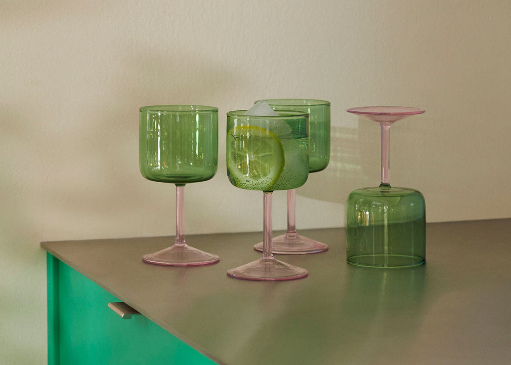 Tint Wine Glasses Set of 2 Pink & Yellow