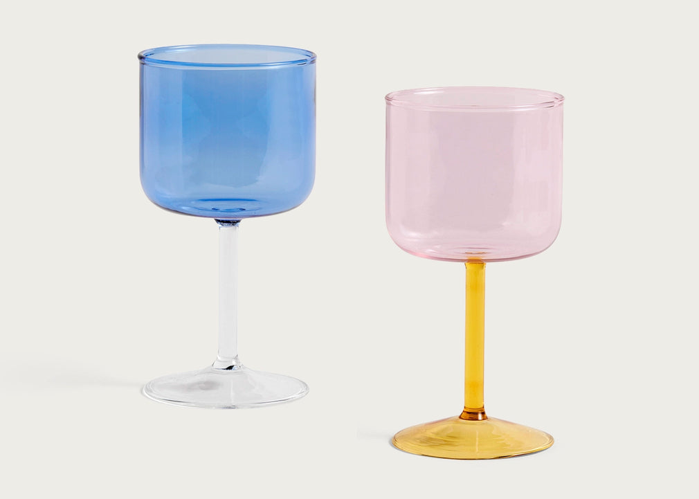 Tint Wine Glasses Set of 2 Pink & Yellow