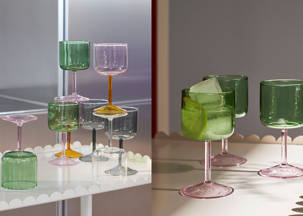 Tint Wine Glasses Set of 2 Pink & Yellow