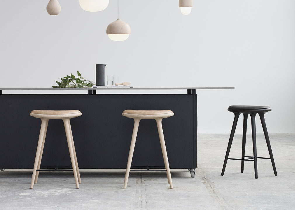 High Stool 74cm / Dark Stained Beech