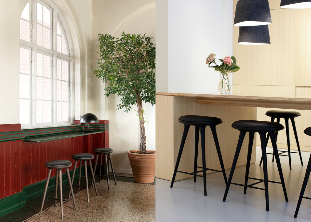 High Stool 74cm / Dark Stained Beech