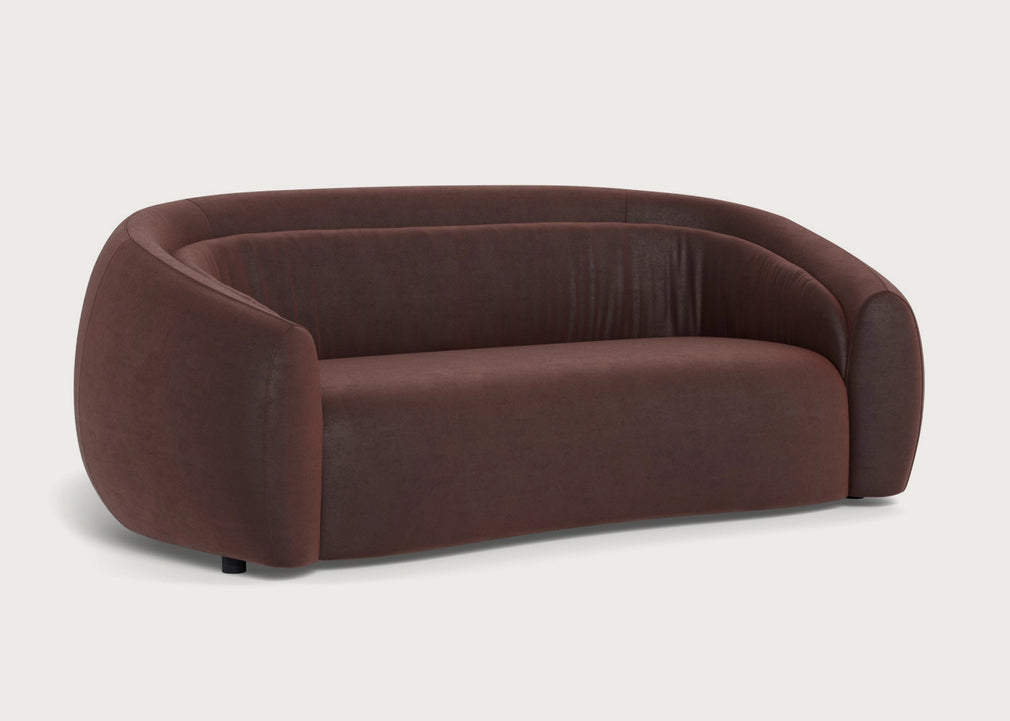 Flora 3 Seater Sofa Daino Leather Elephant