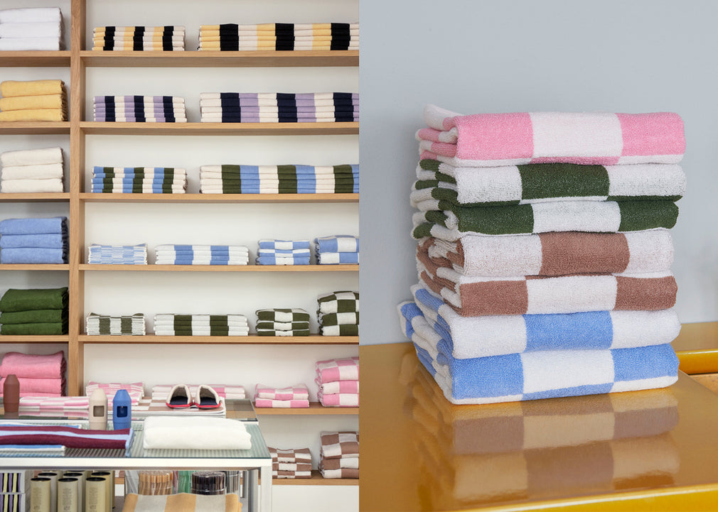 Check Hand Towel Matcha