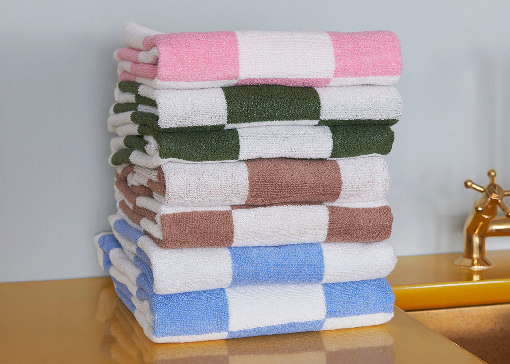 Check Hand Towel Matcha