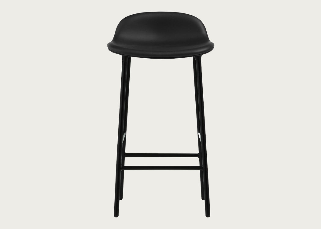Form Barstool with Leather Seat Ultra Leather 41574 / Black Oak
