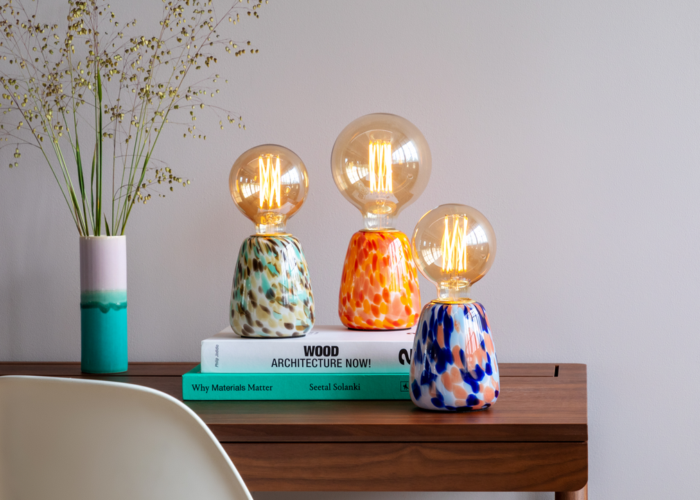 Confetti Glass Table Lamp Turquoise