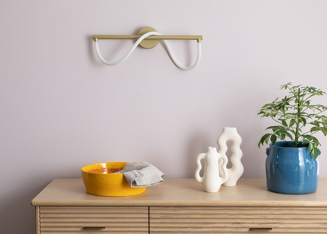 Wave LED Wall Light Satin Gold
