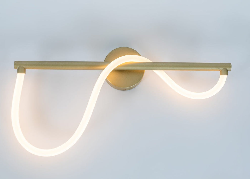 Wave LED Wall Light Satin Gold