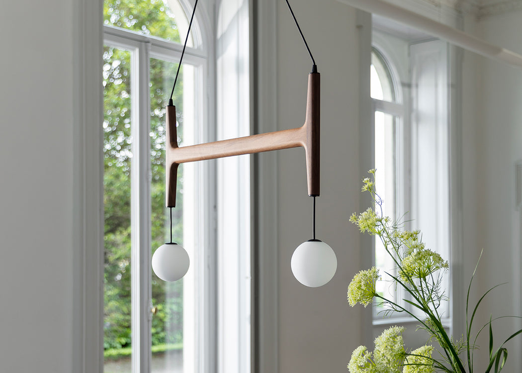 Astra Pendant Light Solid Canaletta Walnut Astra 2