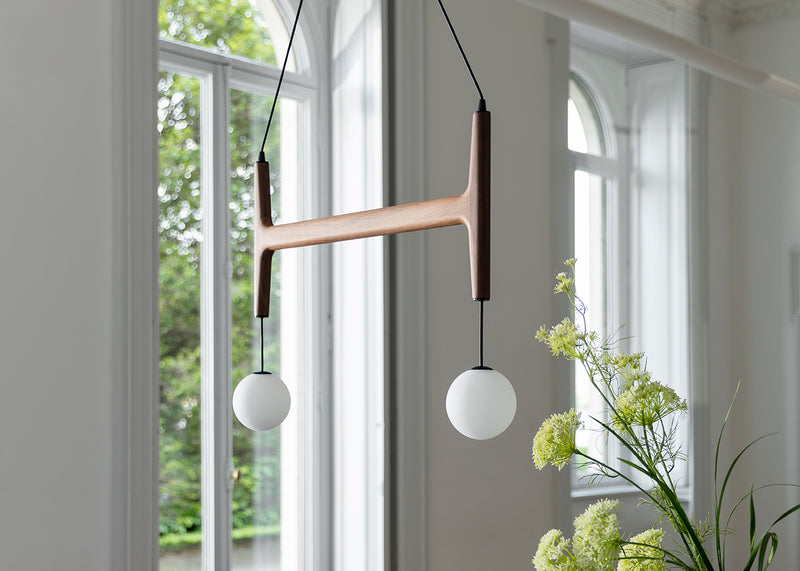 Astra Pendant Light Solid Canaletta Walnut Astra 2