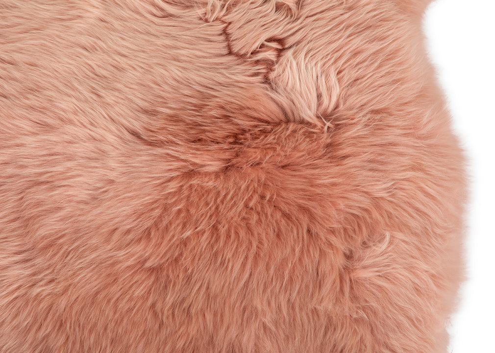 New Zealand Long Wool Sheepskin 90 x 60cm Rosa