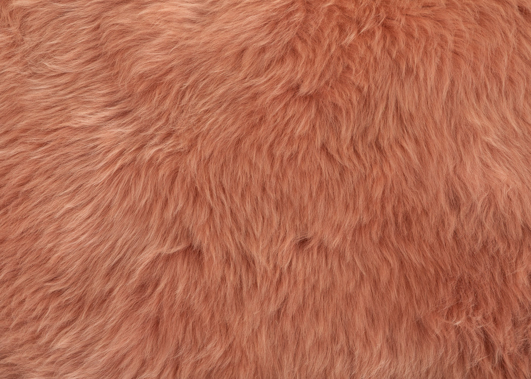New Zealand Long Wool Sheepskin 90 x 60cm Rosa