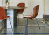 Beetle Dining Chair with Front Upholstery Soft Leather Gray