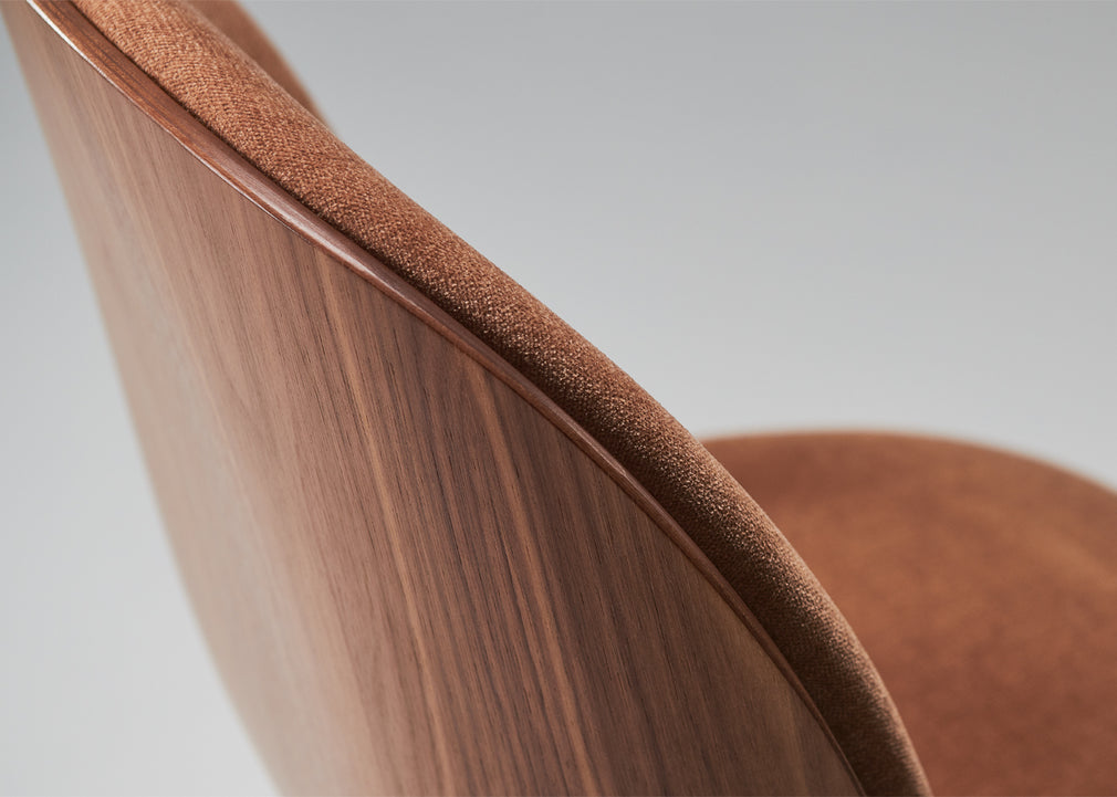 Beetle Dining Chair with Front Upholstery Soft Leather Gray