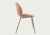 Beetle Dining Chair with Front Upholstery Soft Leather Gray
