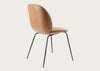 Beetle Dining Chair with Front Upholstery Soft Leather Gray