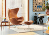 Egg Chair Grace Leather Walnut