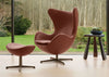 Egg Footstool Grace Leather Walnut