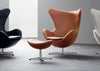 Egg Footstool Grace Leather Walnut