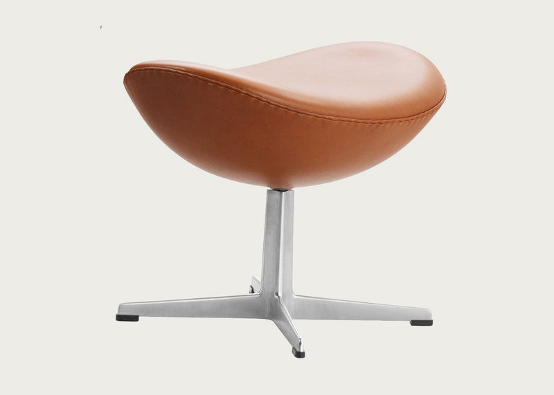 Egg Footstool Grace Leather Walnut