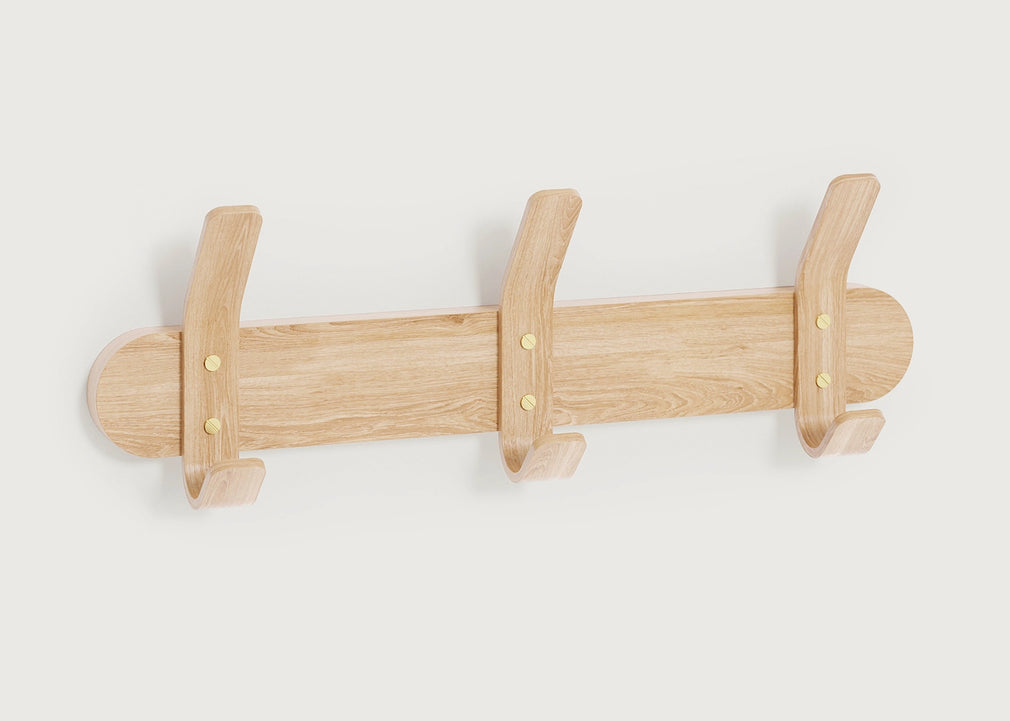 Left Hook Natural Oak 3 Hooks / Natural Oak