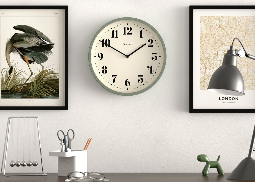Number Four Wall Clock Asparagus Green