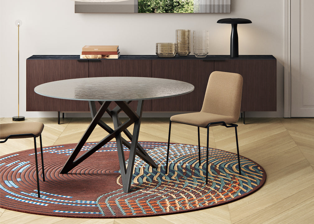 Ennea Round Dining Table Carrara Marble