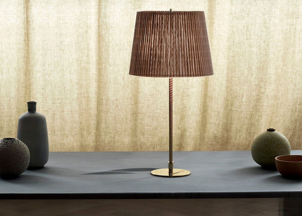 9205 Table Lamp Brass & Canvas
