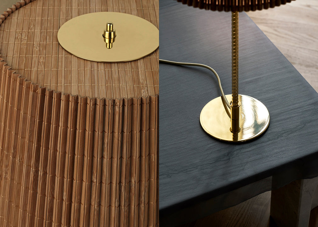 9205 Table Lamp Brass & Canvas