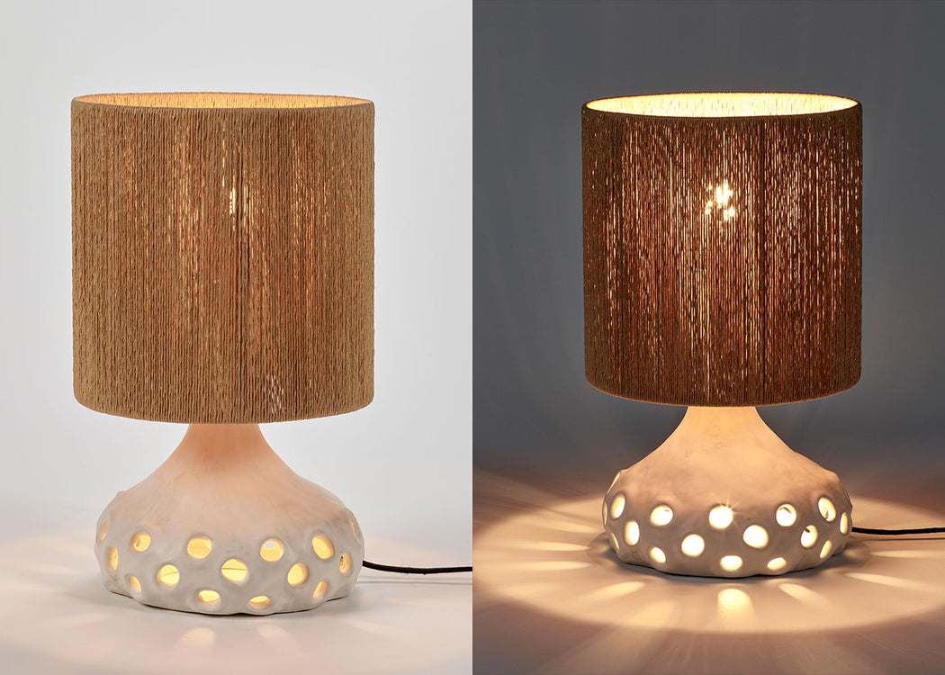 Oya Table Lamp Brown Cord Shade