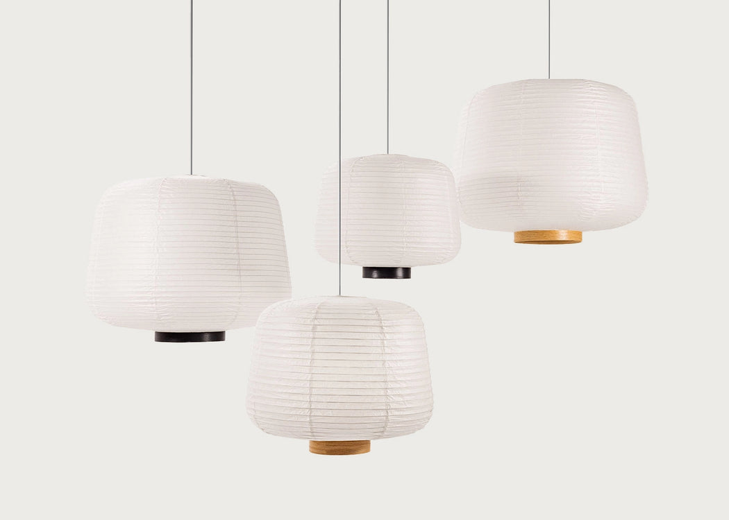 Soft Lantern Pendant Light White & Black / Large