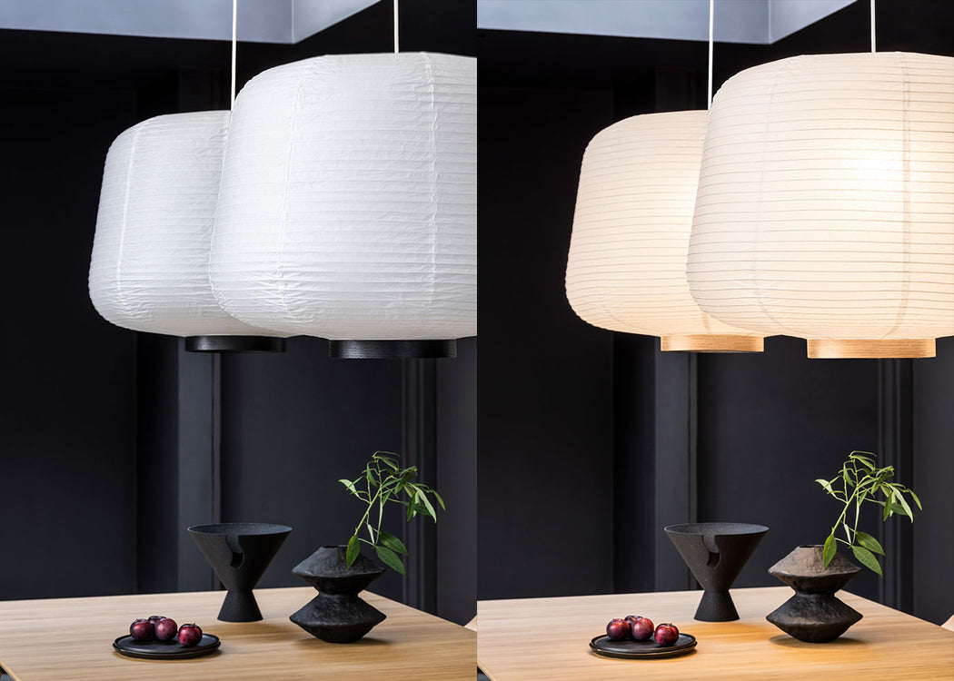 Soft Lantern Pendant Light White & Black / Large