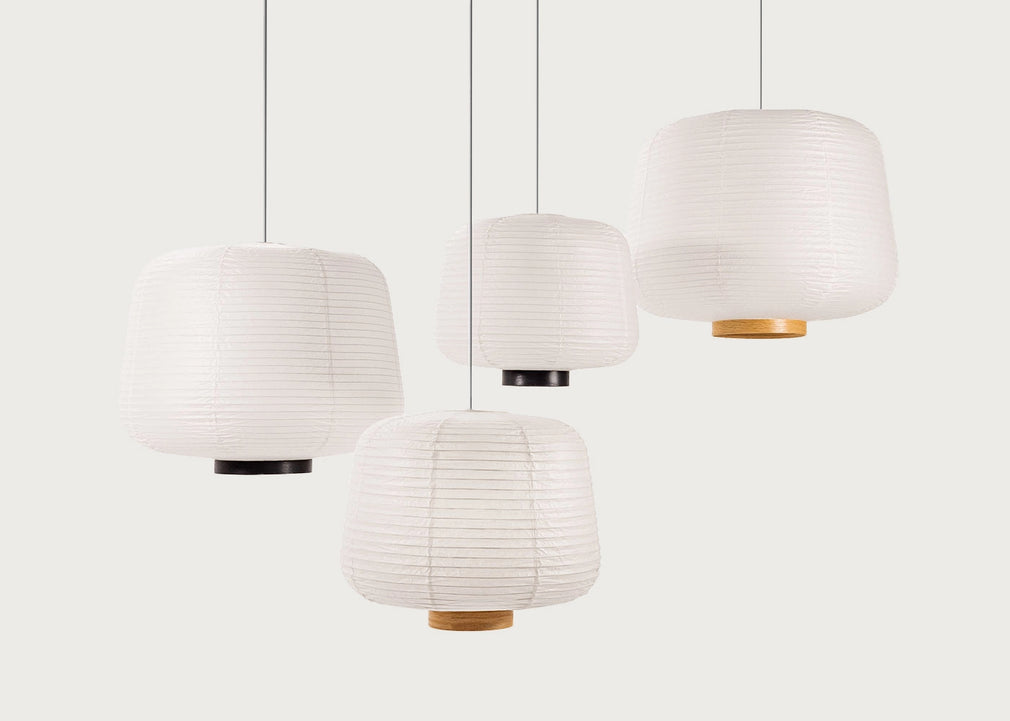 Soft Lantern Pendant Light White & Black / Large