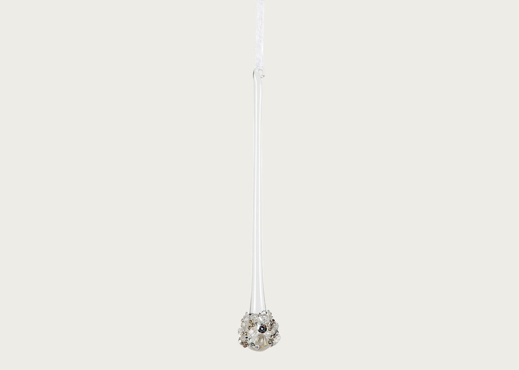 Glass Treasure Drop Bauble 20cm Clear