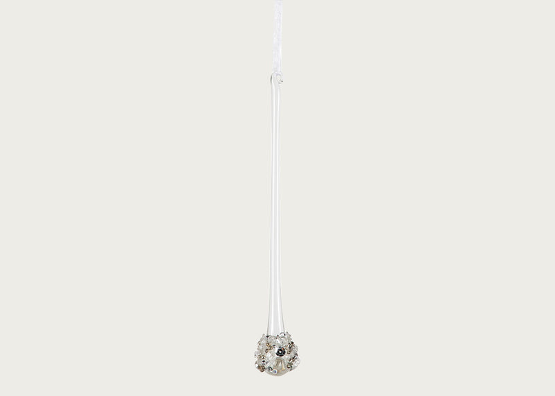 Glass Treasure Drop Bauble 20cm Clear